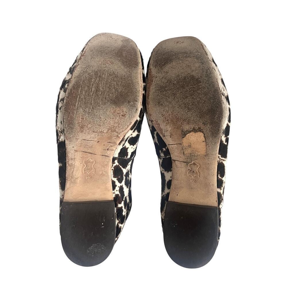 Tory Burch Shoes Womens 9M Metal Miller Brown Leopard Calf Hair Flats Loafer - Picture 7 of 9